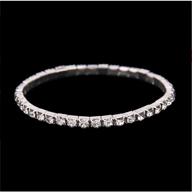 Lắc tay nữ vòng tay co dãn đính đá zircon 1 hàng đá phong cách thời trang hàn quốc dễ thương