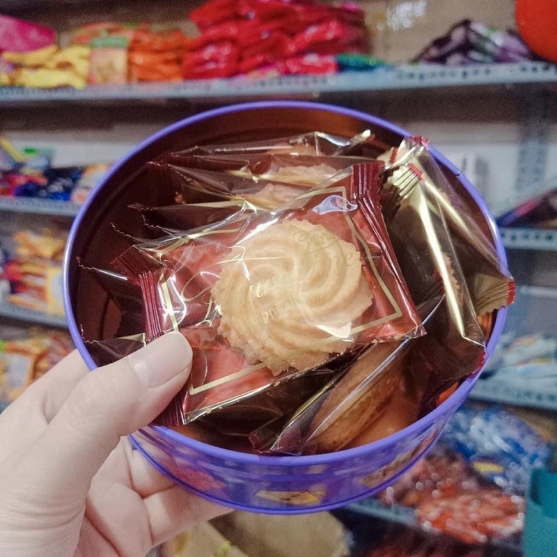 Bánh Quy Mèo Thần Tài Hộp Thiếc Tròn Nhỏ 100g-Mèo Top Savor