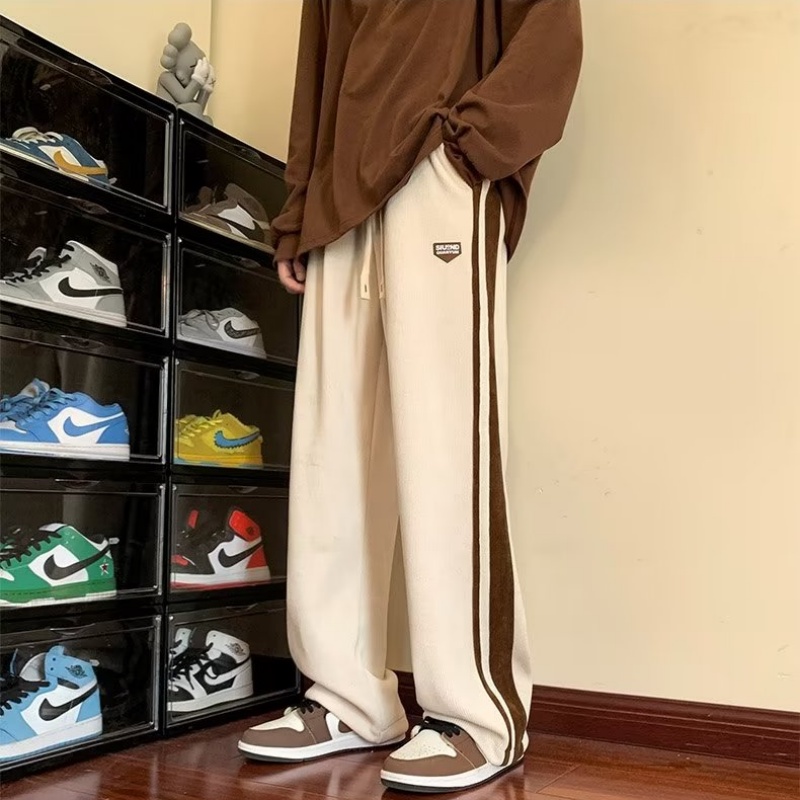 Quần Dài Thể Thao Dáng Rộng Lưng Thun Co Giãn Tốt Kiểu hip-hop Đường Phố Nhật Bản Cá Tính Cho Nam