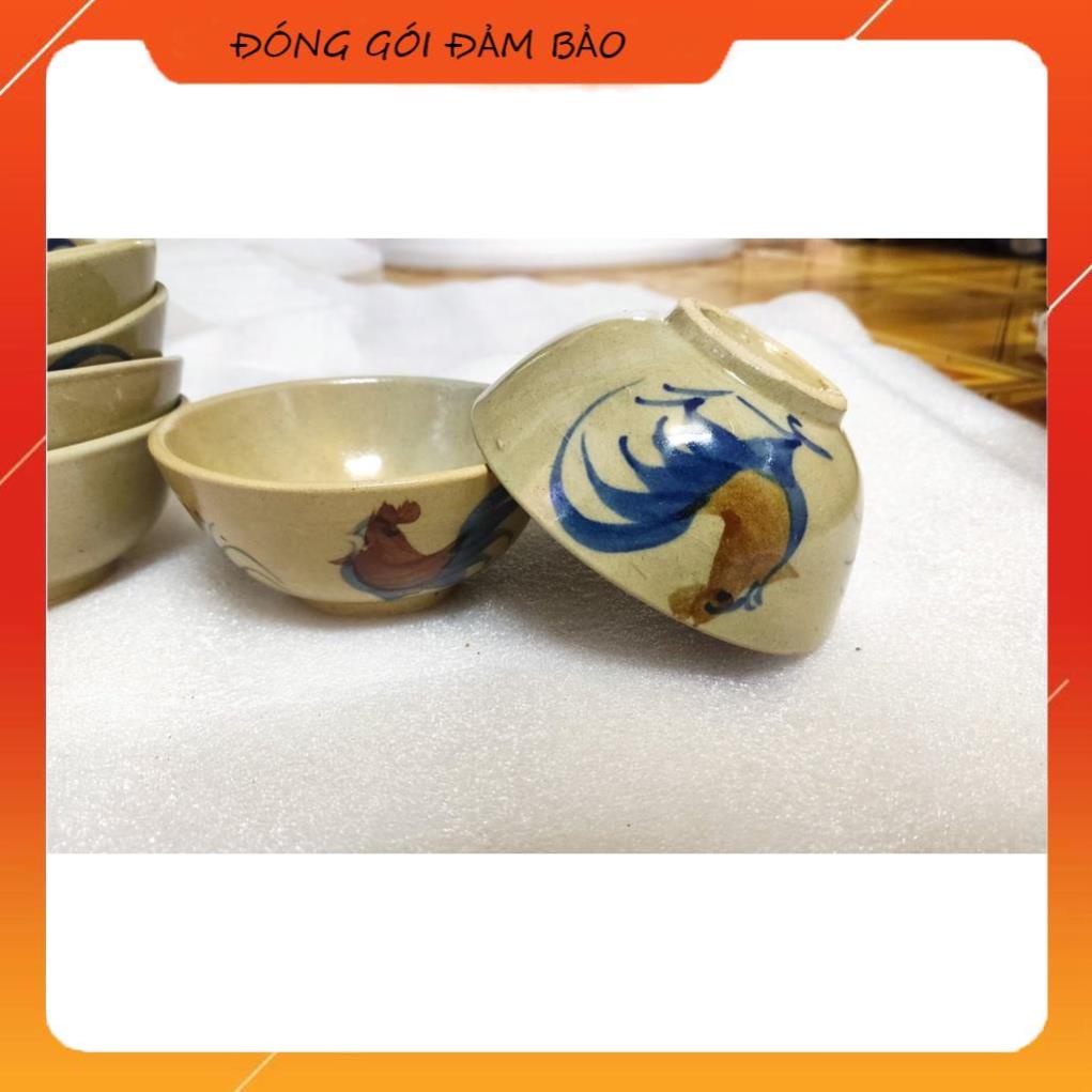 chén  vẽ con gà Nam Bộ xưa
