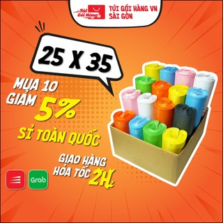 Bịch Gói Hàng 25x35 TUIGOIHANGVN Cuộn 100 Cái Dán Niêm Phong - In Logo Theo Yêu Cầu Từ 10 Cuộn