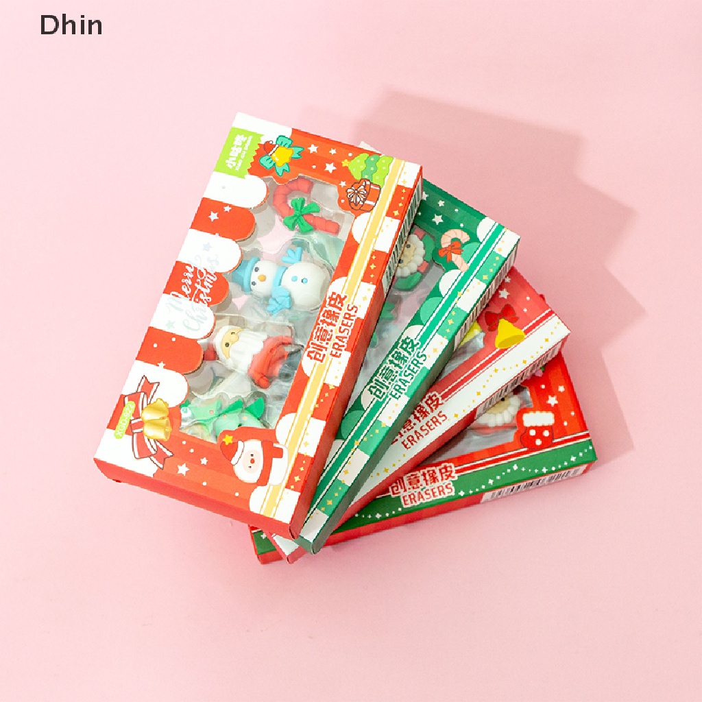 1 Bộ Gôm Tẩy Mini Hình Người Tuyết Dễ Thương Dùng Làm Quà Tặng Giáng Sinh