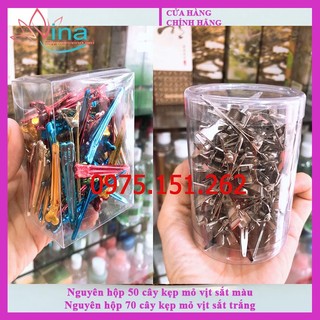 Nguyên hộp 50 cây kẹp mỏ vịt sắt màu loại nhỏ