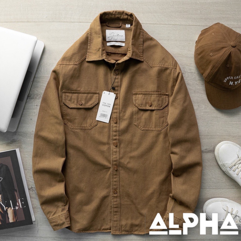 Sơ mi nam kaki 2 túi GEN ALPHA , chất vải kaki dày dặn, form slimfit thoáng mát GEN094