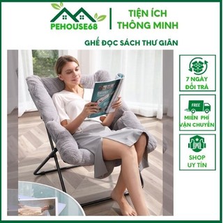 Ghế thư giãn đọc sách chất liệu lông thỏ mềm mại phong cách Decor hiện đại, ghế tựa lưng thư giãn PEHOUSE68