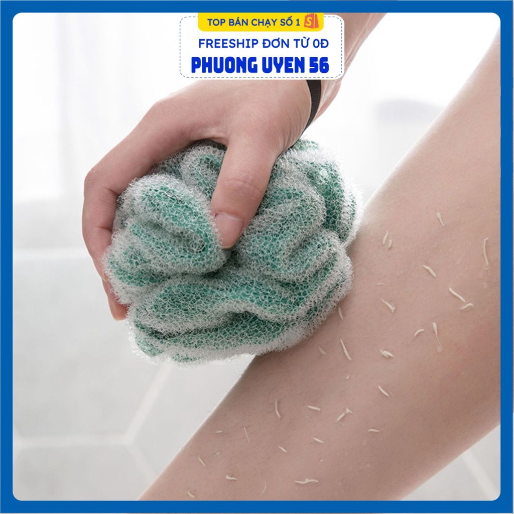 (Video Review) Bông Tắm Tròn Cao Cấp 2 Màu - Siêu Tạo Bọt Kì Cọ Tẩy Da Chết