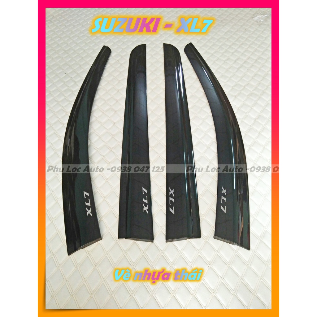 Bộ vè che mưa xe ô tô SUZUKI 7 CHỖ XL7, ERTIGRA bảng dày đẹp 4 logo ( giá 1 bộ )