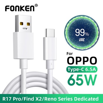Dây cáp sạc nhanh Fonken Oppo Type C 65w chất lượng cao tùy chọn chiều dài
