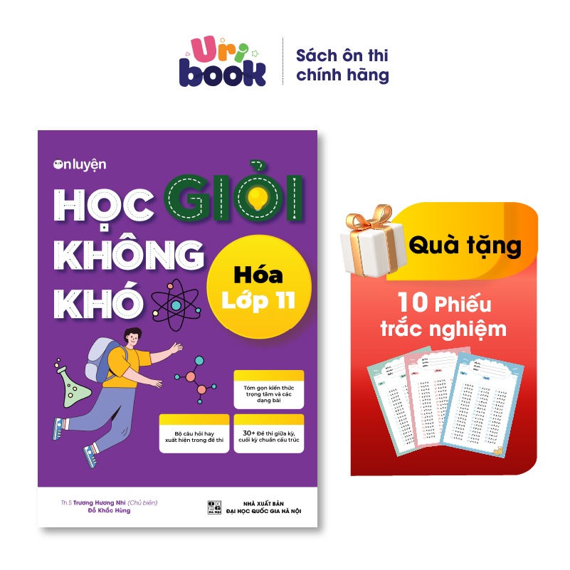 Sách lớp 11 - Học giỏi không khó môn Hóa lớp 11 lý thuyết và dạng bài chi tiết- Uribook