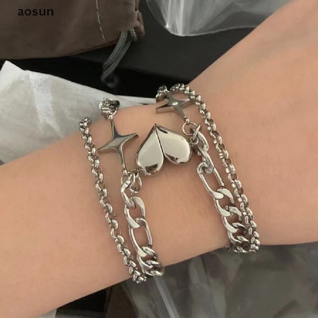 Aosun Vòng Tay Cặp Đôi Khóa Nam Châm Bằng Valene Sáng Tạo Làm Quà Tặng Ngày Của Valene EN