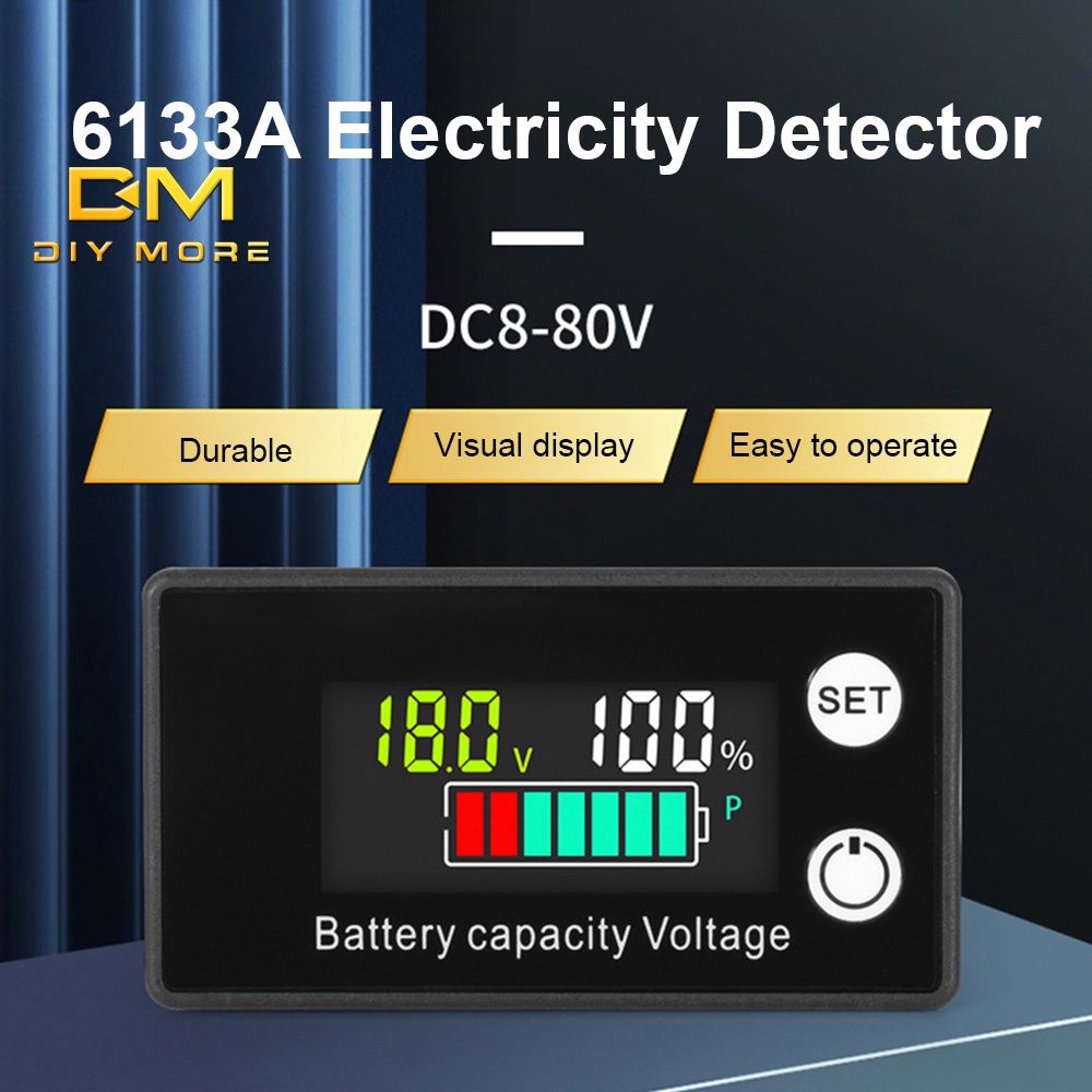 Vôn kế điện tử DIYMORE 6133A LCD hai dây 8V-100V tiện dụng