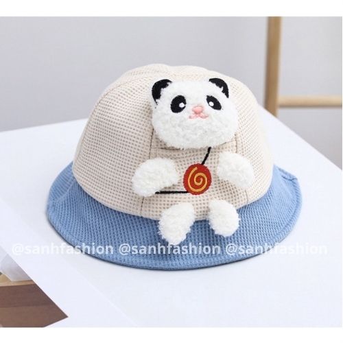 [Bé 6tháng-4tuổi] MŨ VÀNH VÁ 2 MÀU THÚ NHỒI BÔNG QUẢNG CHÂU BÉ TRAI,GÁI
