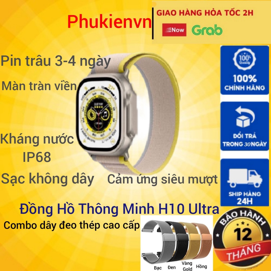 Đồng Hồ Thông Minh Sr 8- H10 Pro 1.92 inch, H10 Ultra 2.02 inch-Nghe gọi-Cảm ứng-Kháng nước-Chính hãng iTech-BH 12 tháng