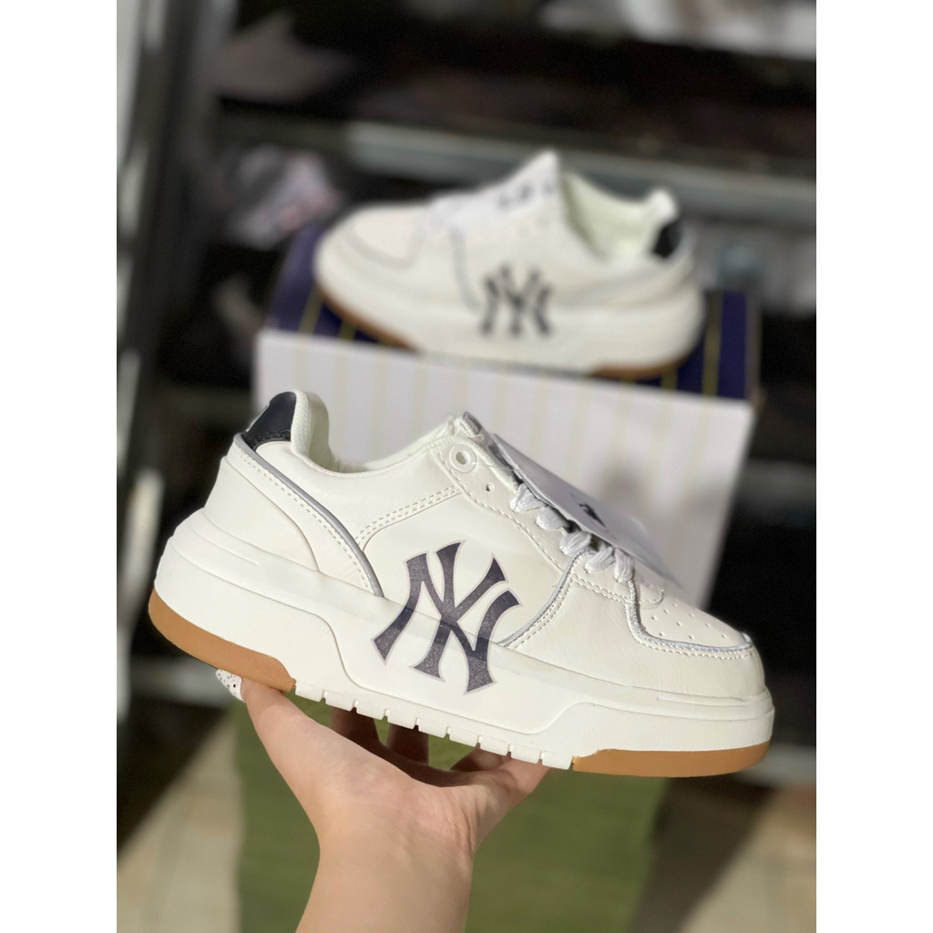 HoPi | Giày Sneaker MLB Chunky Liner, Màu nâu Tăng Chiều Cao 5cm, MLB NY, Full Box Bill
