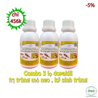 Chỉ 456k Combo 3 lọ Dopakill trị trùng mỏ neo, ký sinh trùng trên cá chép koi, chép nhật, cá cảnh, cá rồng