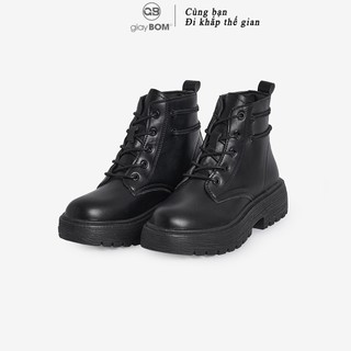 [Mã WABRMH99 giảm 12% đơn 99K]Giày Boots Nữ giayBOM Cổ Cao Đế Cao 4 cm B1101