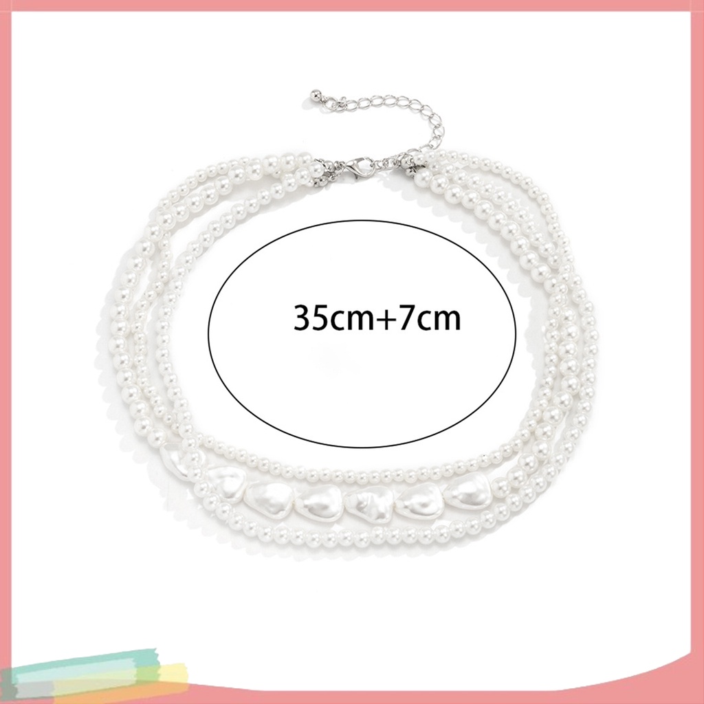 Vòng cổ Hợp Kim Nhiều Lớp Trang Trí Ngọc Trai Giả Xinh Xắn Cho Nữ