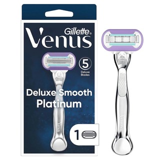 Bộ dao cạo nữ và 1 đầu dao (5 lưỡi) Gillette Venus platinum Extra Smooth Women's Razor (Mỹ)