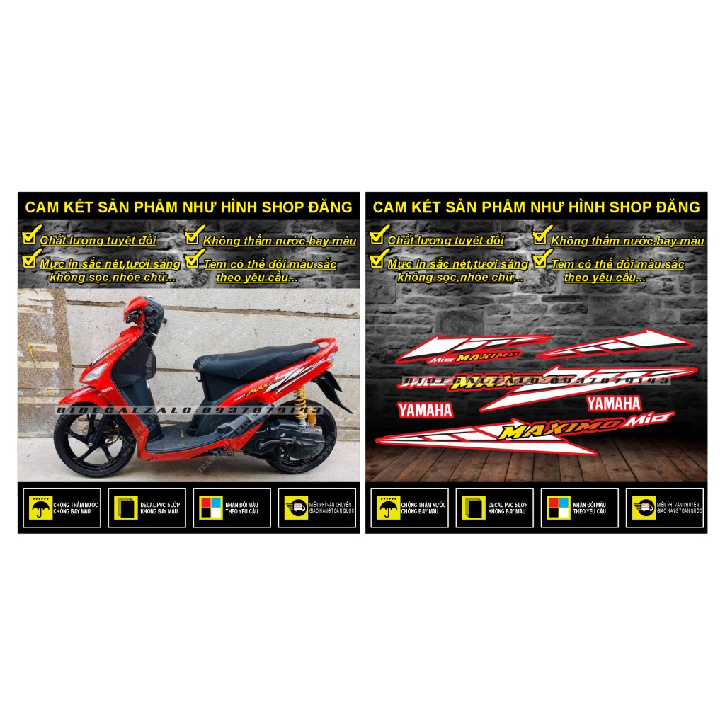 TEM RỜI MIO MAXXIO ĐỎ ĐEN - THU DECAL