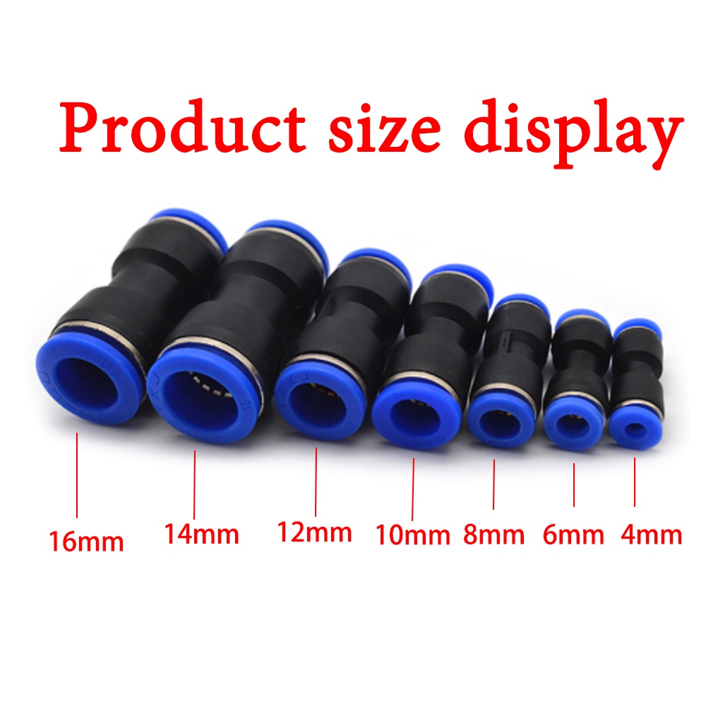Khớp Nối Hai Chiều Bằng Nhựa PU4-16mm Chuyên Dụng van khí nén van xả khí nén
