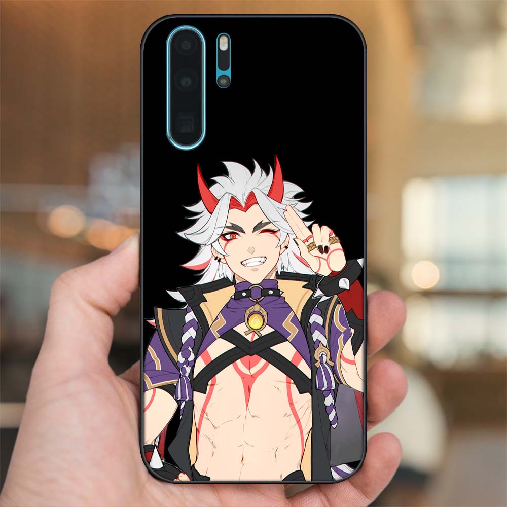 Ốp lưng Huawei P30 Pro viền đen in hình Arataki Itto Genshin Impact