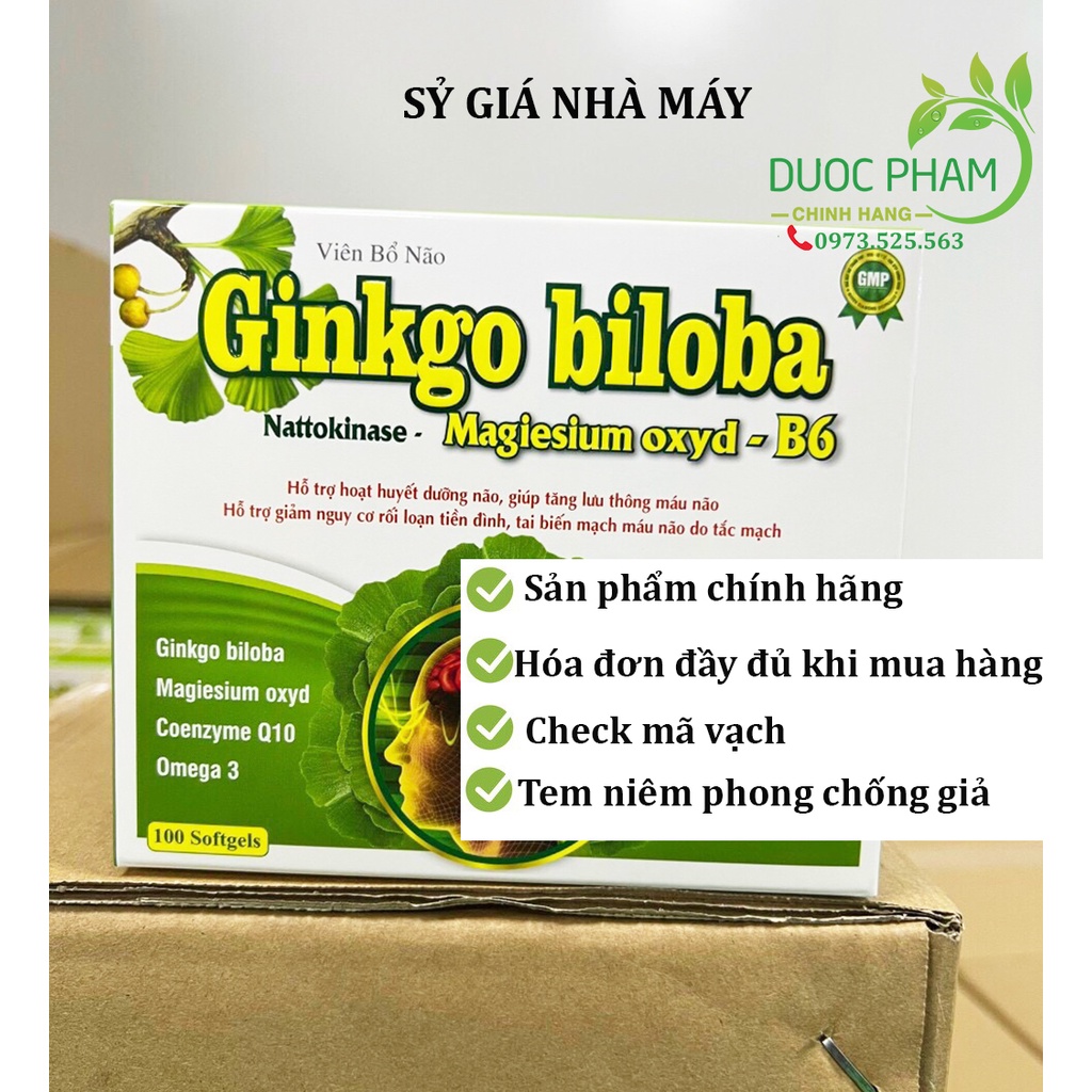 Viên bổ não Ginkgo biloba giúp hoạt huyết dưỡng não