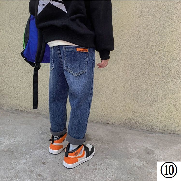 Quần Jean Lót Lông Cừu Dày Dặn Phong Cách Phương Tây Mẫu Mới 2022 Thời Trang Thu Đông Cho Bé Trai