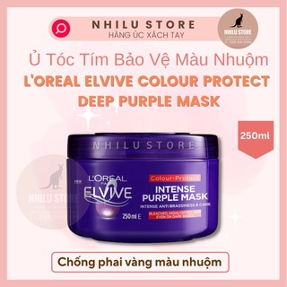 Mặt nạ ủ tóc bảo vệ màu nhuộm l'oreal paris elvive colour protect deep purple mask 250ml