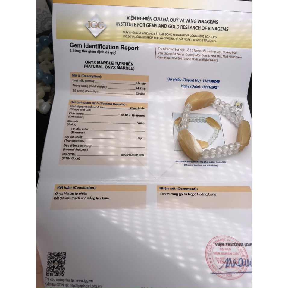 Vòng tay tam hợp đá ngọc hoàng long HANMYNGHE