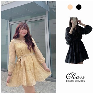 Đầm babydoll tơ nhăn 2 lớp bigsize 55-85kg