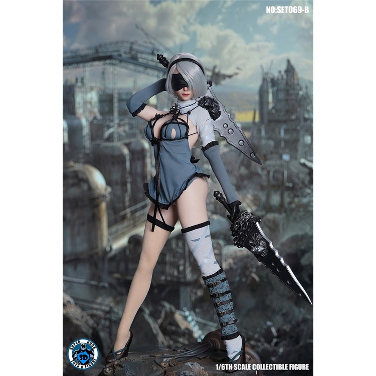 Mô hình búp bê, figure Silicone tỉ lệ 1:6 NieR: Automata 2B DLC hãng Super Duck
