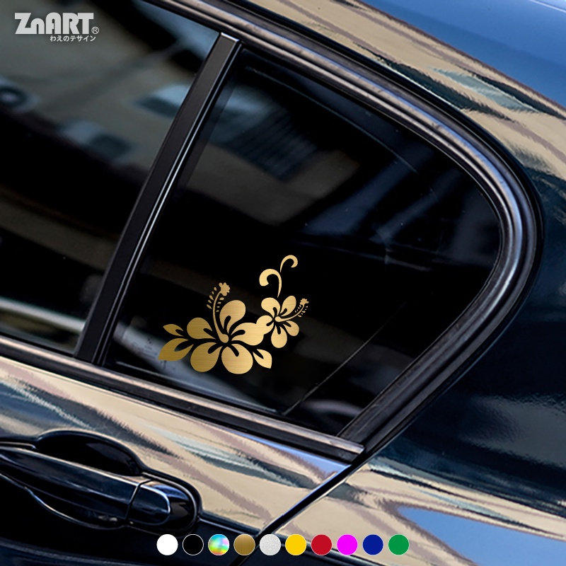 Miếng Dán Trang Trí Cửa Sổ Xe Hơi Họa Tiết Hoa Bằng Vinyl Phản Quang