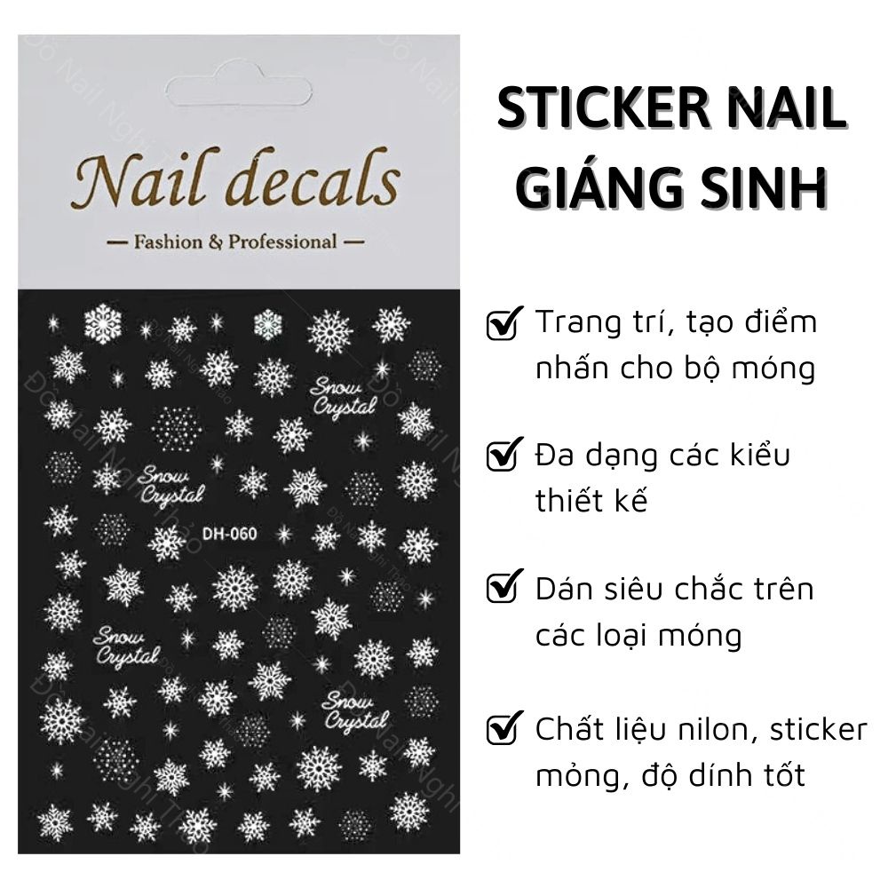 Sticker nail noel giáng sinh JELIVA trang trí móng