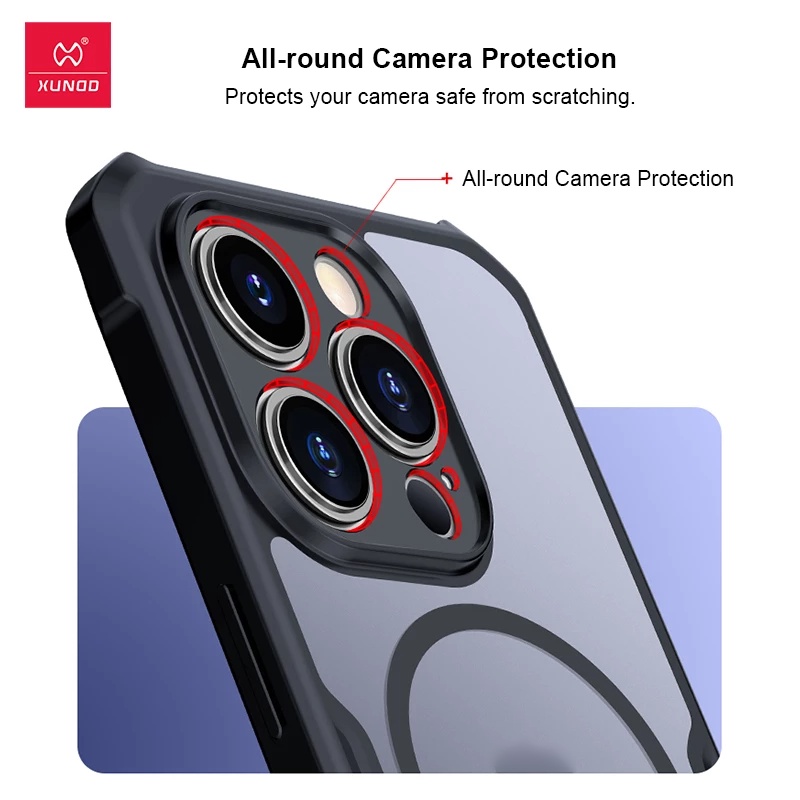 Ốp lưng XUNDD iPhone 15/ 15 Plus/ 15 Pro/ Max/ 14/ 14 Plus/ 14 Pro/ Max - Hỗ trợ sạc không dây, Mặt lưng nhám mờ