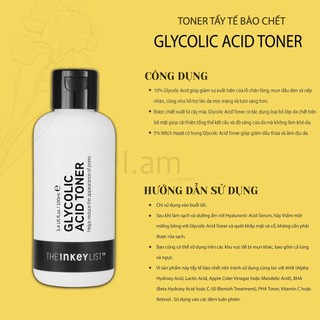 (BILL CANADA) Toner tẩy tế bào chết AHA Glycolic Acid Toner -The INKEY List-