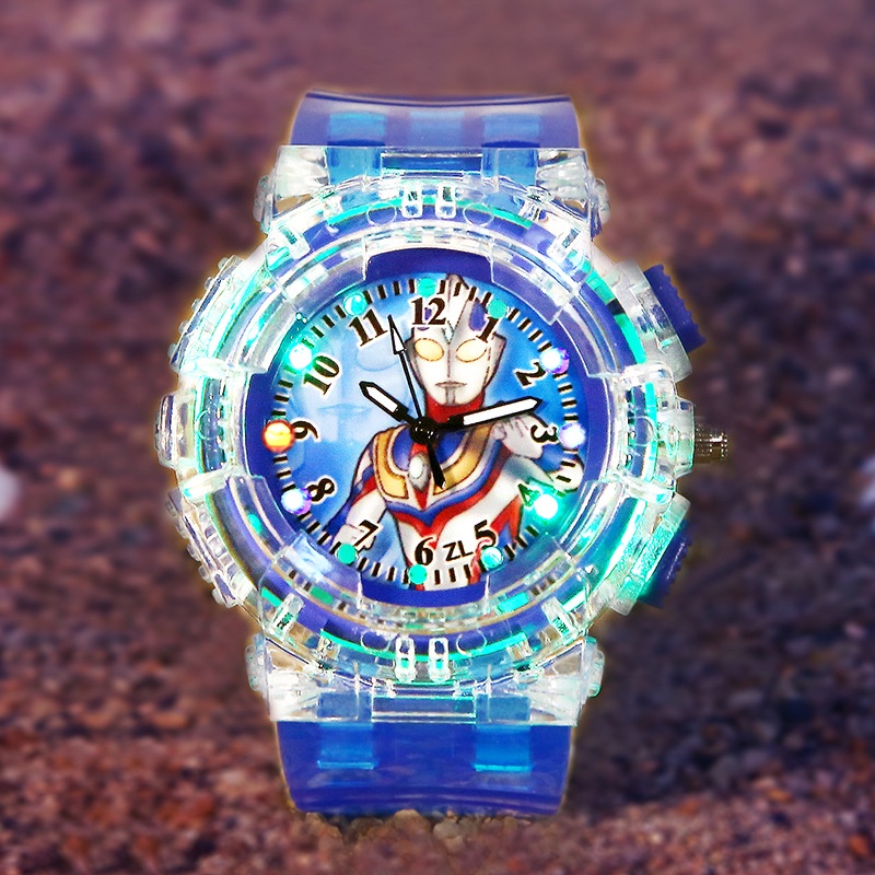 Đồng Hồ Siêu Nhân Nhện Nhiều Màu Cho Bé Trai Có Đèn LED Phát Sáng, Chống Nước