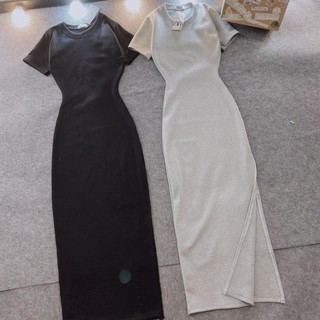Đầm midi TAY NGẮN XẺ [ 129 ]
