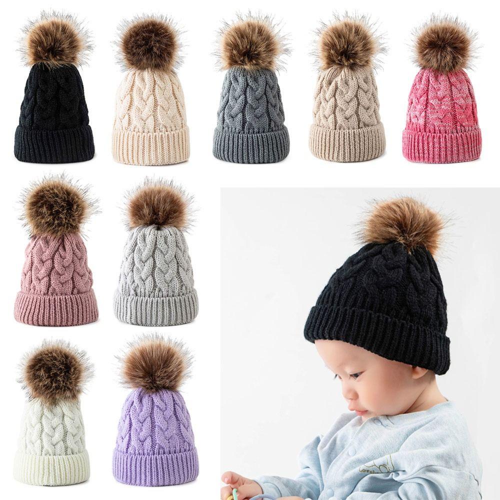 SUMU Mũ Len Màu Sắc Nhã Nhặn Giữ Ấm Cho Bé