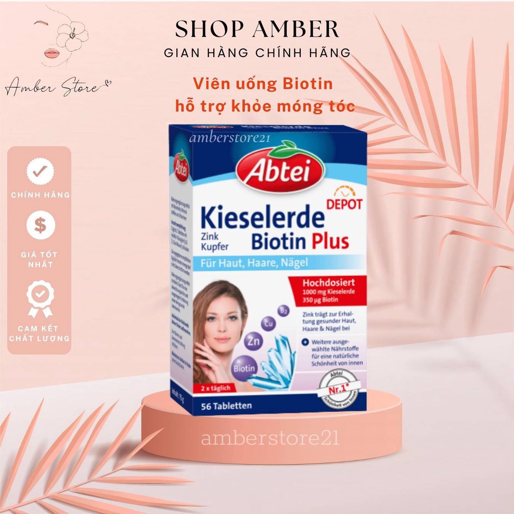 - VIÊN UỐNG ABTEI BIOTIN, SILICA, KIESELERDE & KẼM, VITAMIN C HỖ TRỢ MỌC TÓC, KHOẺ TÓC VÀ MÓNG 7/2024