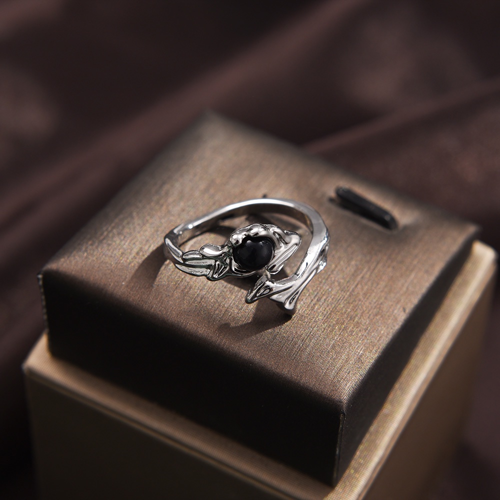 Nhẫn Đính Đá Pha Lê Phong Cách Punk Hip Hop Đơn Giản Thời Trang Cho Nam Và Nữ