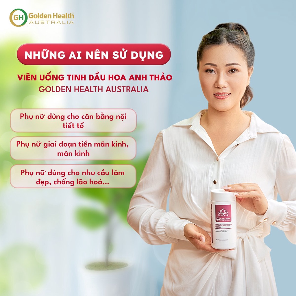 [GOLDEN HEALTH] Viên uống tinh dầu hoa anh thảo Everning Primrose – cân bằng horrmone và sắc đẹp phụ nữ (200 viên)