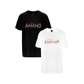 Áo thun Amand Unisex Flaming Logo T-shirt - Black/ white