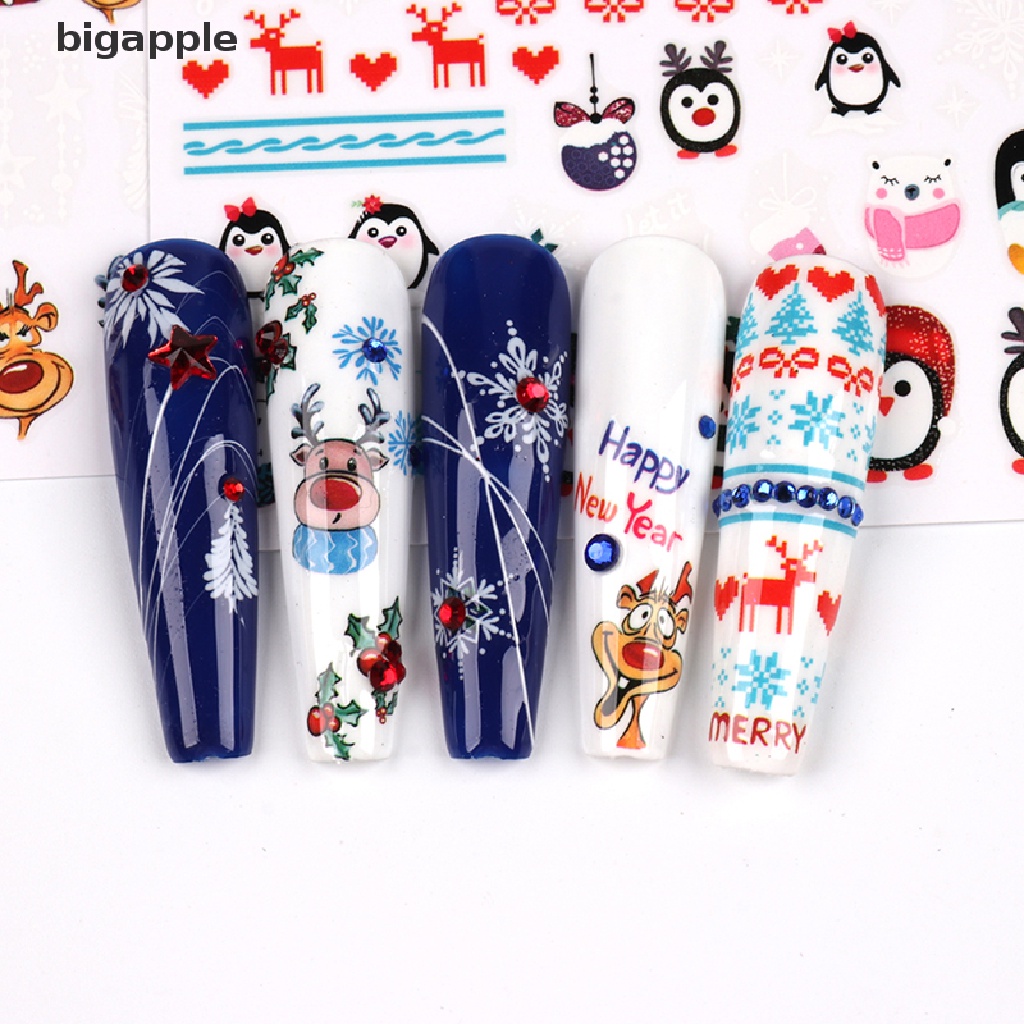 1 Tờ Sticker Dán Móng Tay Chủ Đề Giáng Sinh