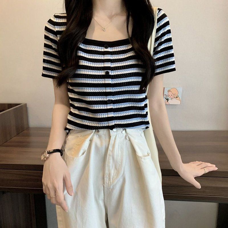 Áo thun nữ CHIC sọc vằn ngang siêu xinh hàn quốc