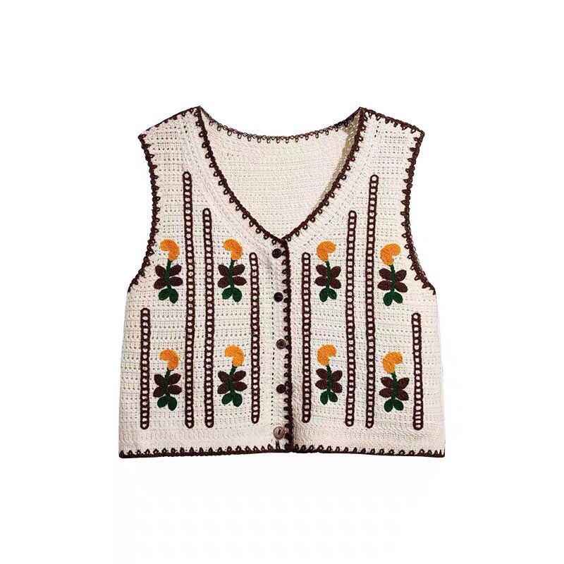 Áo gile hoa màu vàng vinatge cực dễ thương năng động cho nàng