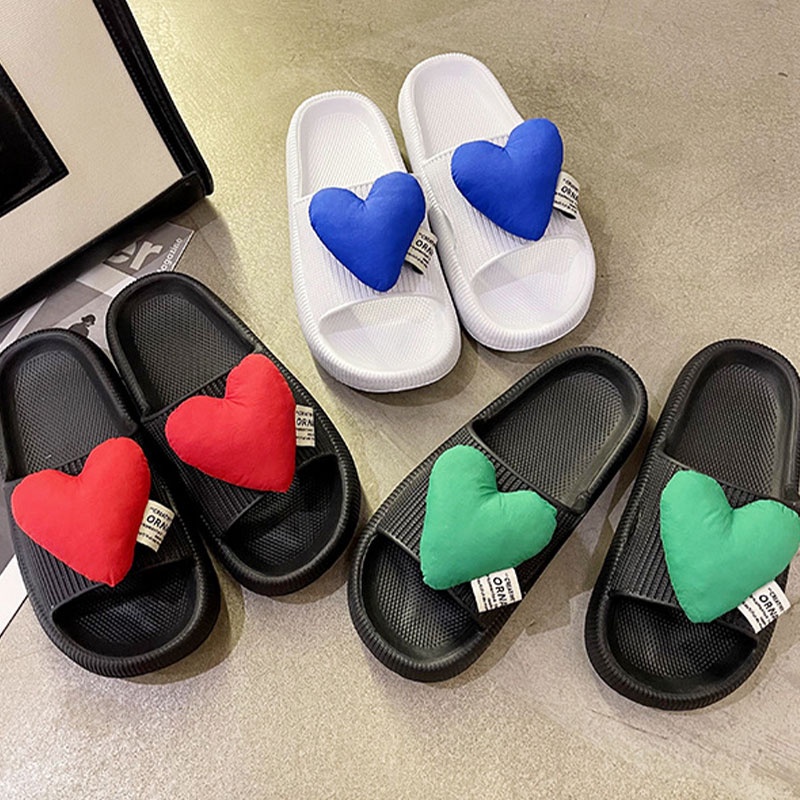 Dép sandal RENBEN đế mềm chống trượt họa tiết trái tim xinh xắn cho nữ