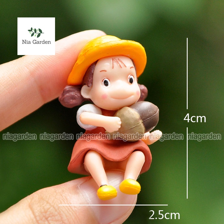 Đồ trang trí tiểu cảnh mini mô hình Vô diện Bé Mei Totoro Cô bé phù thùy decor vườn chậu cây bể cá terrarium Nia Garden