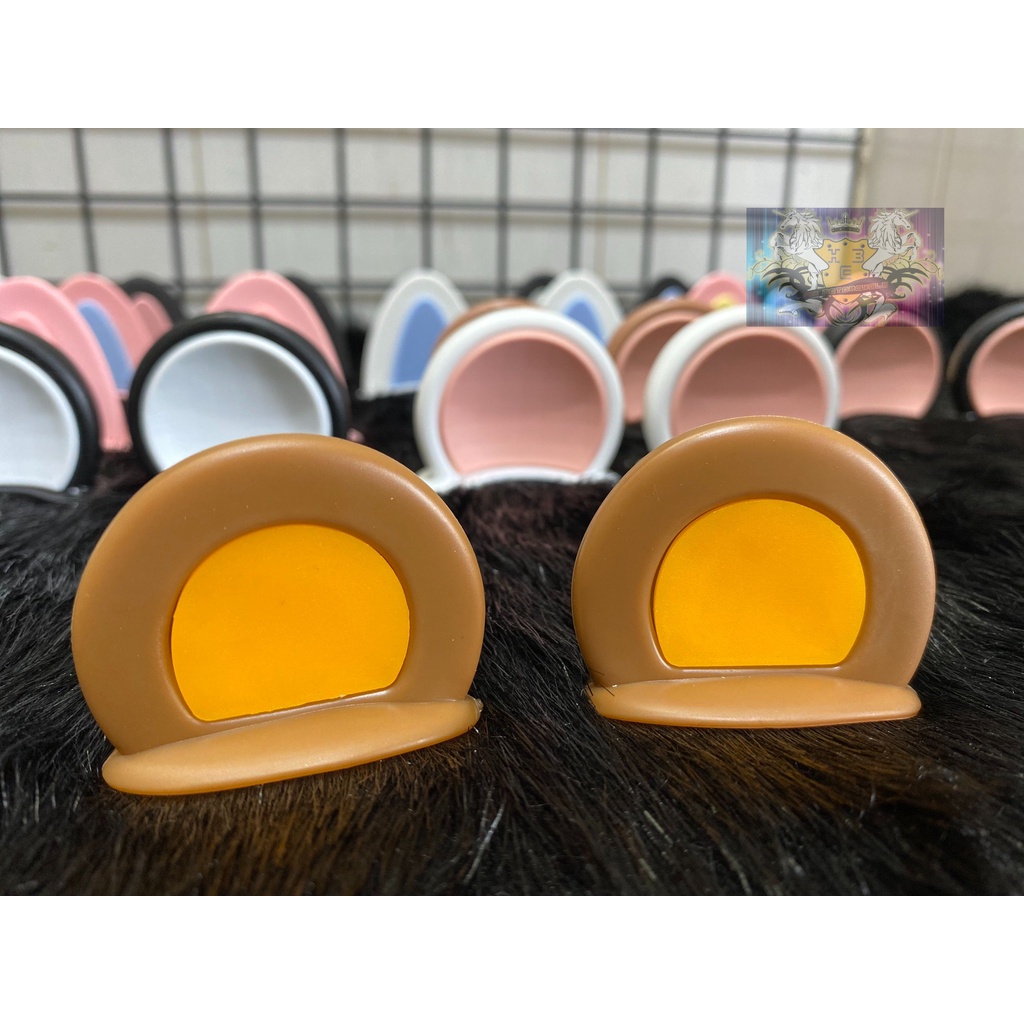 Tai GẤU Mini 2 Màu Nhựa Cứng Siêu Cute Gắn Tất Cả Các Loại Mũ