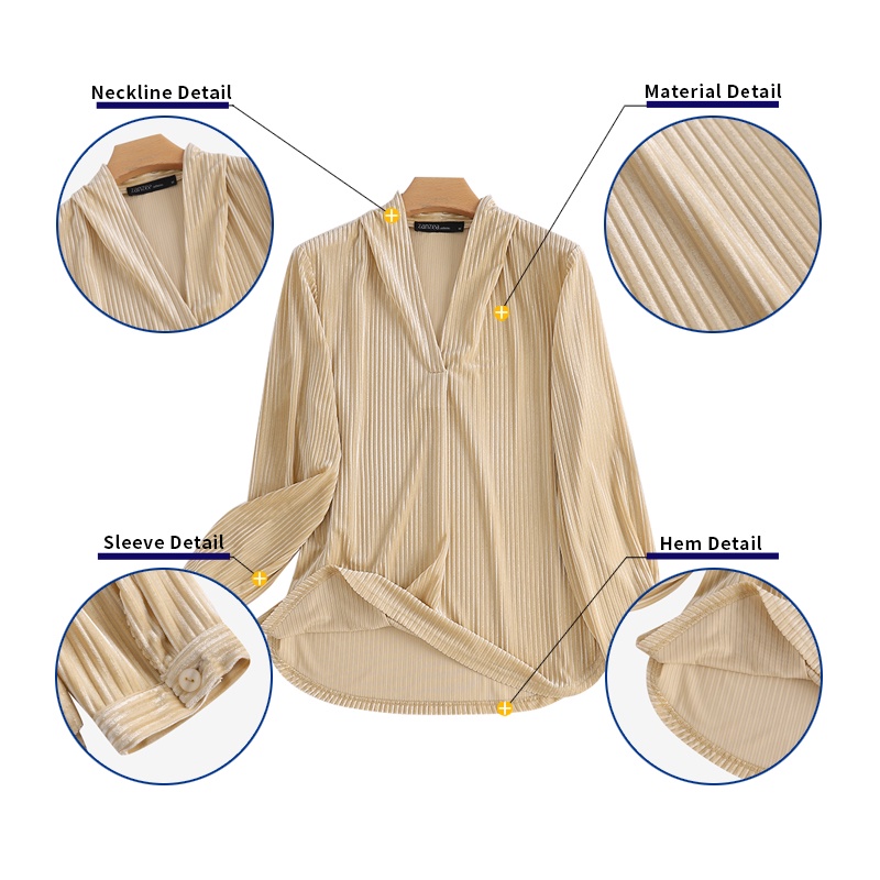 Áo nữ Zanzea tay dài cổ chữ v thời trang quyến rũ