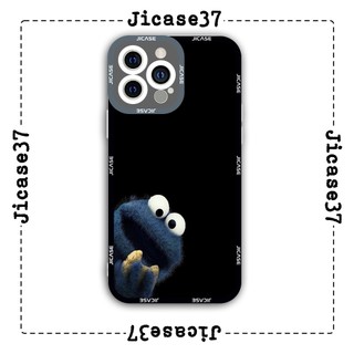 Ốp lưng iphone và samsung xiaomi oppo cạnh vuông Jicase cookie monster